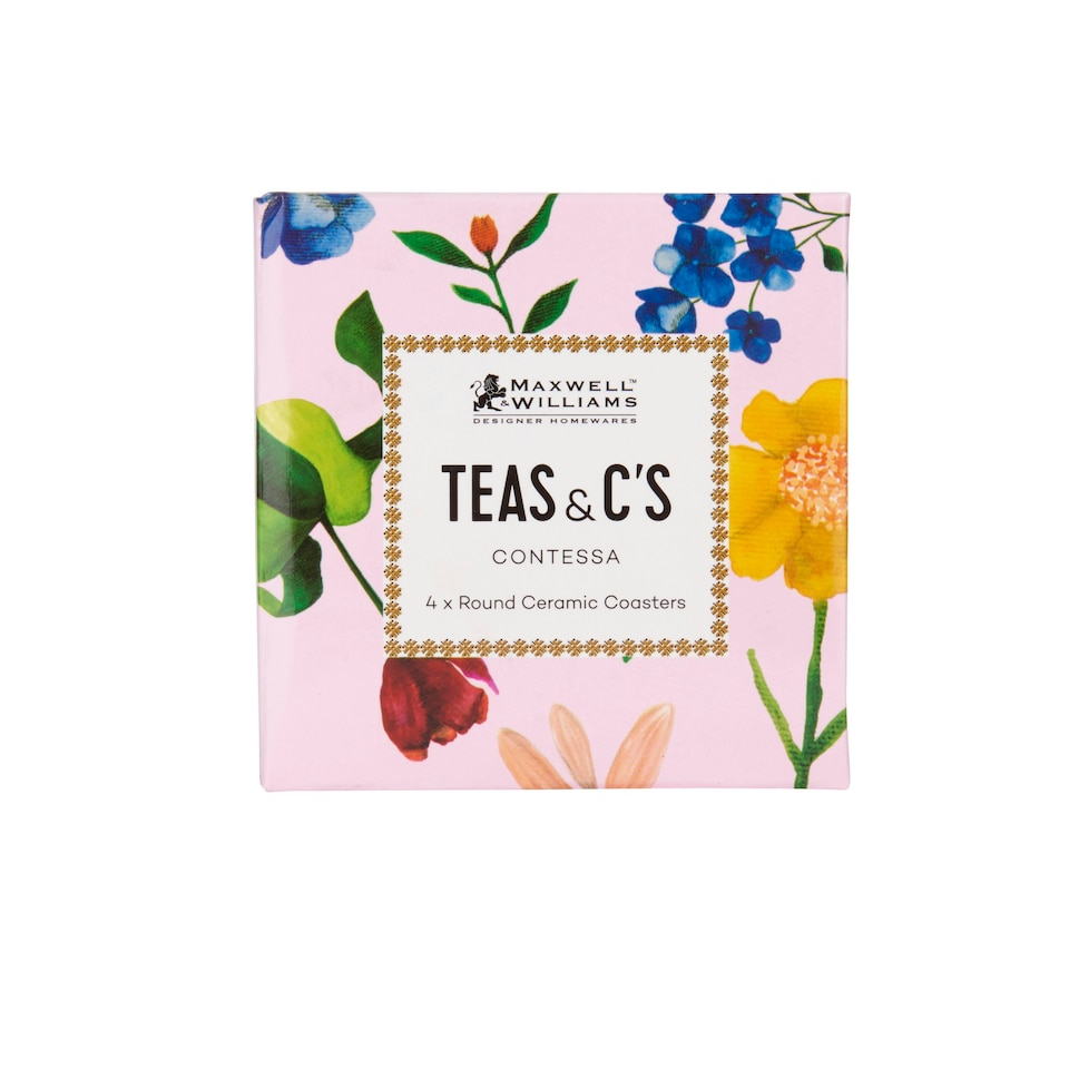 image 1 of Maxwell & Williams Coaster Set Pink Ceramic 4 Pack