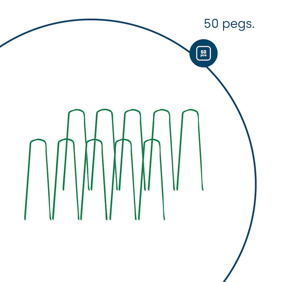 image 1 of 50 U-Shape Ground Pegs Green