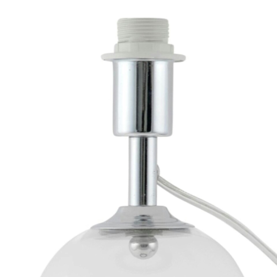 image 1 of First Choice Lighting Pair of Large Chrome and Glass Cloche Design Table Lamp Bases Clear | Chrome