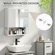 image 8 of HOMCOM Industrial Bathroom Cabinet with 2 Mirrored Doors Open Shelf White