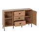 image 2 of Leon 2 Door 3 Drawer Sideboard - L40 x W160 x H72.5 cm - Medium Oak Effect | Brown