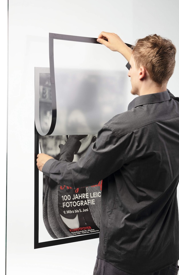 image 1 of Durable DURAFRAME UV Poster Adhesive Magnetic Signage Frame | A1 Silver | Silver