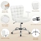 image 4 of Yaheetech Mid-Back PU Leather Office Task Chair with Rolling Wheels | White