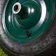image 4 of Replacement 15" x 3.4" Pneumatic Heavy Duty Garden Wheelbarrow Wheel & Axel In Green