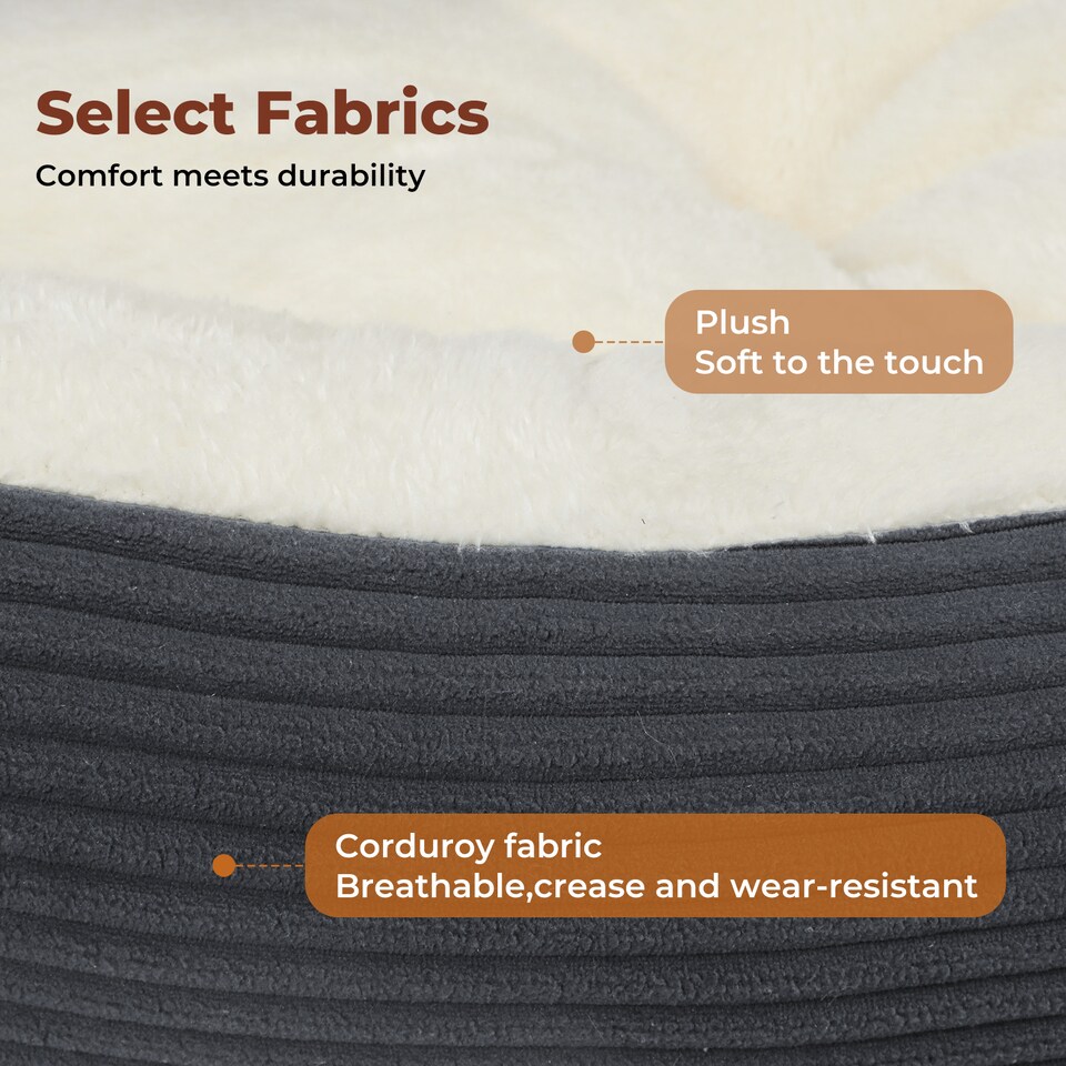 image 1 of Skylos Dog Bed Luxury Soft Washable Puppy Cat Cushion Mattress Corduroy Grey M | Grey | 63 | One Size