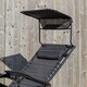 image 5 of Set of 2 Multi Position Garden Gravity Relaxer Chair Sun Lounger with Sun Canopy in Black | Black | Black