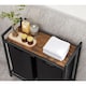 image 7 of Laundry Sorter with 2 Removable Liner Bags, Pull-Out Hampers and Storage Shelf, Rustic Brown and Ink Black