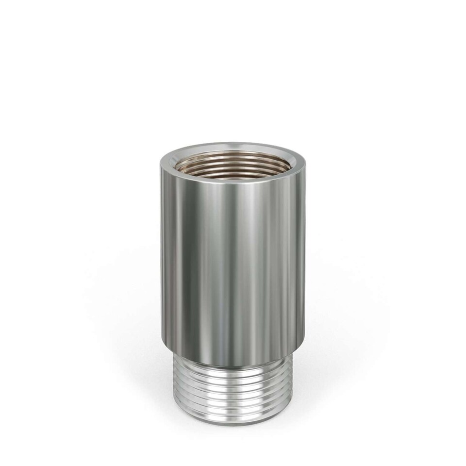 image 1 of Radiator Valve Tail Extension 1/2" MxF - Chrome - 30mm