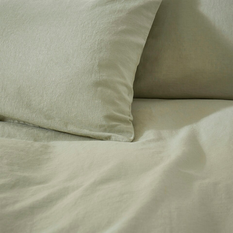 image 1 of Touch Of Linen - Pistachio Green - Pillowcase Pair Green | Pistachio Green