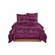 image 1 of Embroidered Duvet Cover Set Luxury Bedding with Matching Accessories | Purple | Single