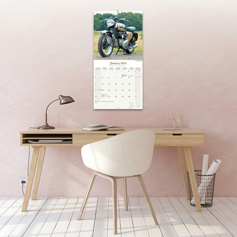 image 1 of Classic British Bikes 2026 Calendar | Square Wall Calendar | Motorcycle Gift | Plastic Free Packaging | by Avonside Publishing