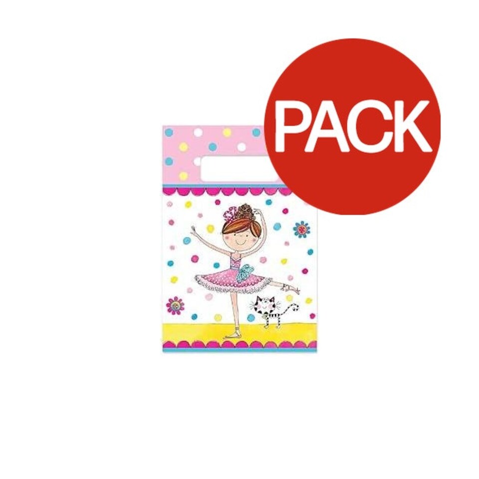 image 1 of Rachel Ellen Ballerina Party Bags (Pack of 6) - White/Multicoloured - One Size