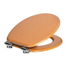 Harbour Housewares Wooden Soft Close Toilet Seat - Beech | Brown | Brown