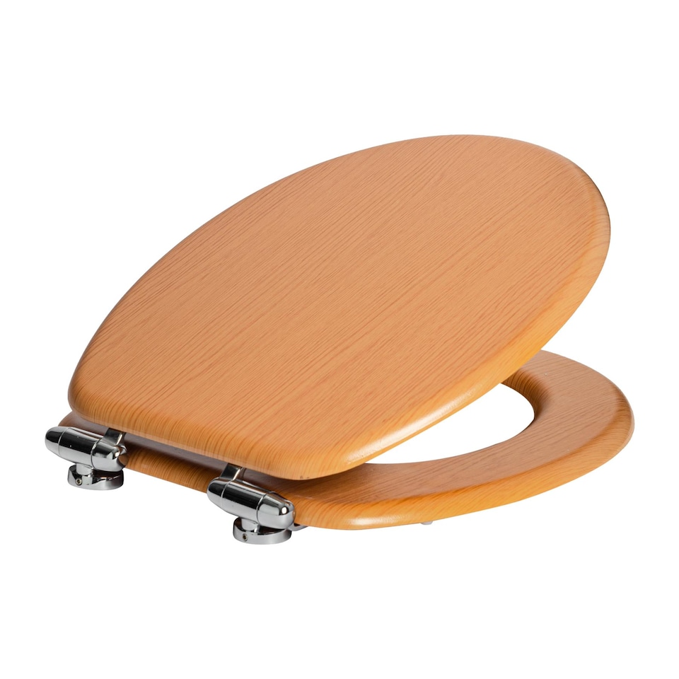 image 1 of Harbour Housewares Wooden Soft Close Toilet Seat - Beech | Brown | Brown
