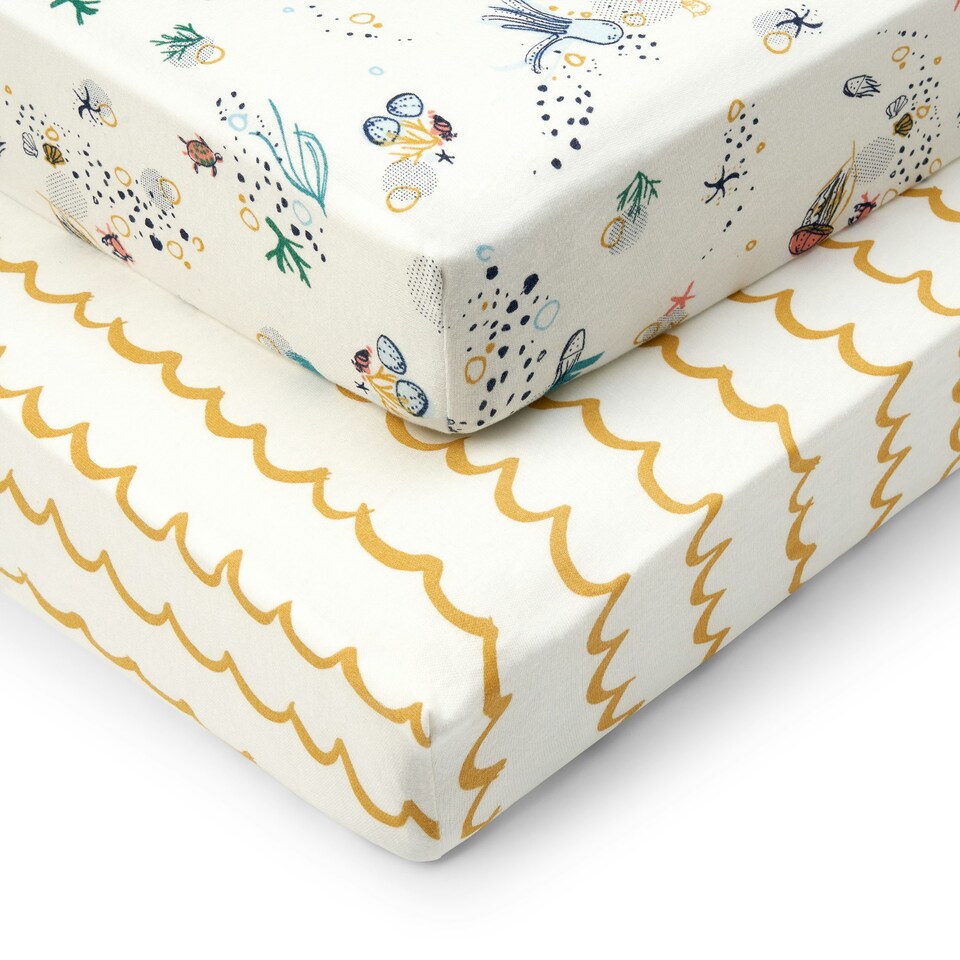 image 1 of Tutti Bambini Cot Bed Fitted Sheets 2pk - Our Planet