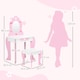 image 7 of ZONEKIZ Kids Vanity Set w/ Mirror, Drawer, Cute Patterns, for Girls - Pink