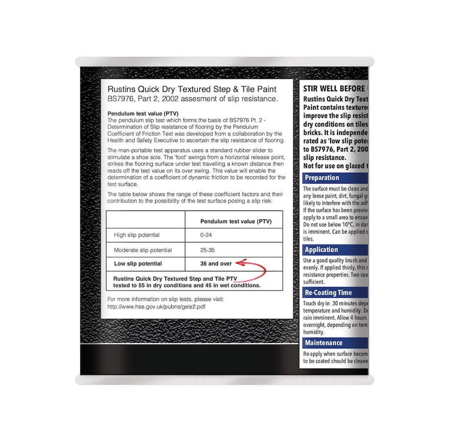 image 1 of Rustins Quick Dry Step and Tile Paint Black Textured 500ml | Black | 1