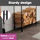 image 4 of 120cm Outdoor Metal Log Holder Storage Rack with Cover