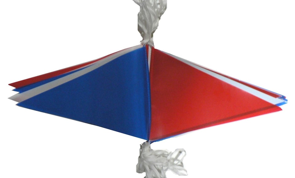 image 1 of 10M Red White and Blue Bunting Garland 20 Flags Union Jack Banner Party Decorations | Multi
