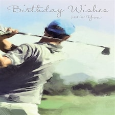 Man Golfing Birthday Card Just For You