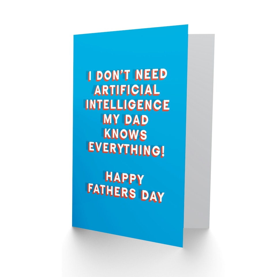 image 1 of Don't Need Ai Dad Knows Everything Fun Funny Fathers Day Card