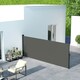 image 2 of Outsunny Side Awning Retractable, Privacy Screen, 400x160cm, Dark Grey Grey