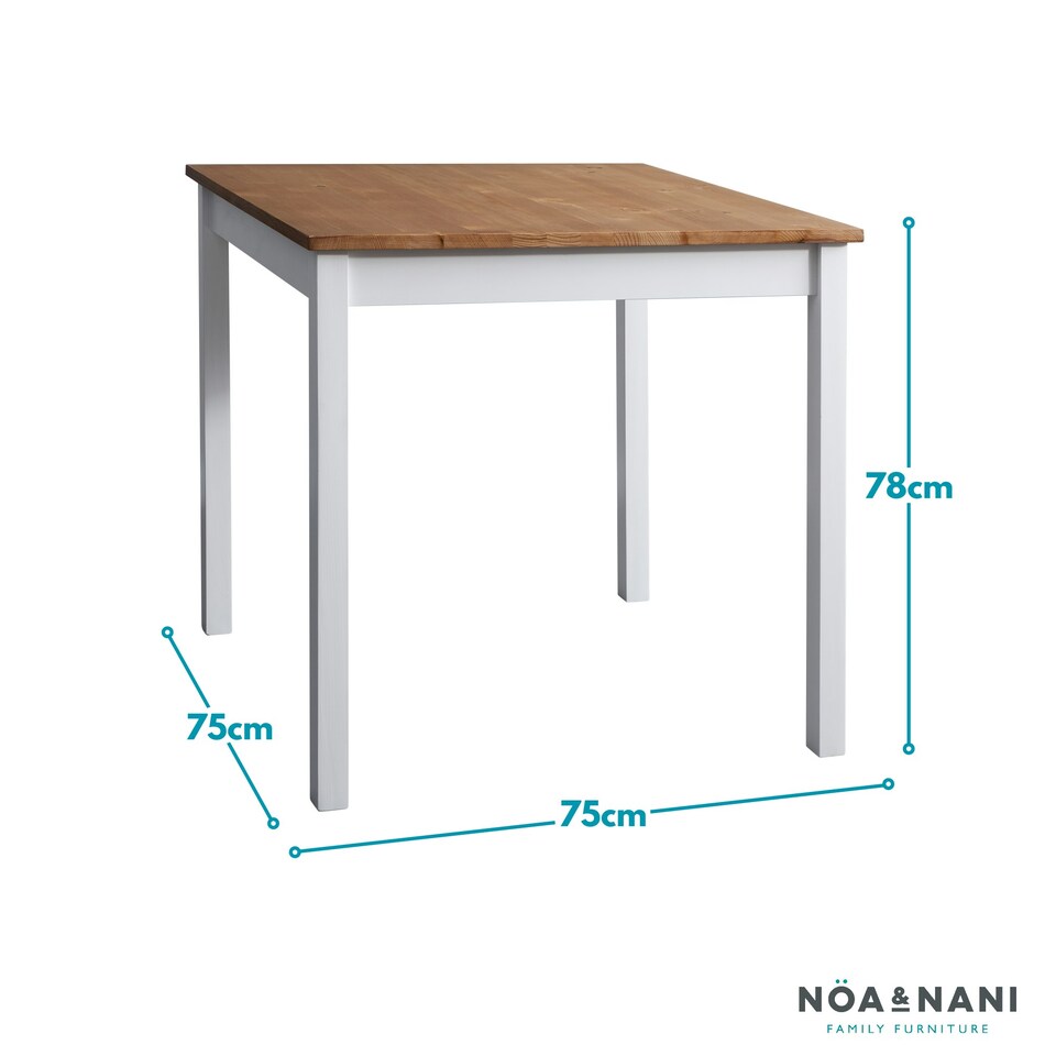 image 1 of Annika Bistro Table in White and Natural Pine Grey
