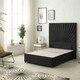 image 4 of Sunburst Divan Bed with 4 Drawers & 54'' Floor Standing Headboard Plush Velvet | Black | Black