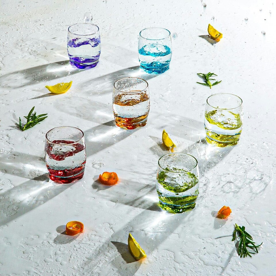 image 1 of LAV Adora Coloured Water Glasses - 290ml - 6 Colours - Pack of 6 Multi