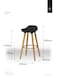 image 3 of Interiors by Premier Black Abs Beech Wood Bar Stool, Easy to Clean Kitchen Bar Stool, Footrest Support Bar Stool