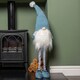 image 2 of 89cm Blue Standing Christmas Gonk Decoration with Extendable Legs and Knitted Hat