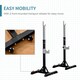 image 4 of HOMCOM 2 Pairs Barbell Squat Rack Portable Stand Weight Lifting Bench w/ Wheels