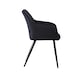 image 3 of Set of 6 Camden Modern Velvet Dining Chairs with Armrests, Quilted Design & Black Metal Legs Black