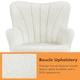 image 5 of Yaheetech Modern Pleated Curved Back Lamb hair Accent Chair White | Ivory