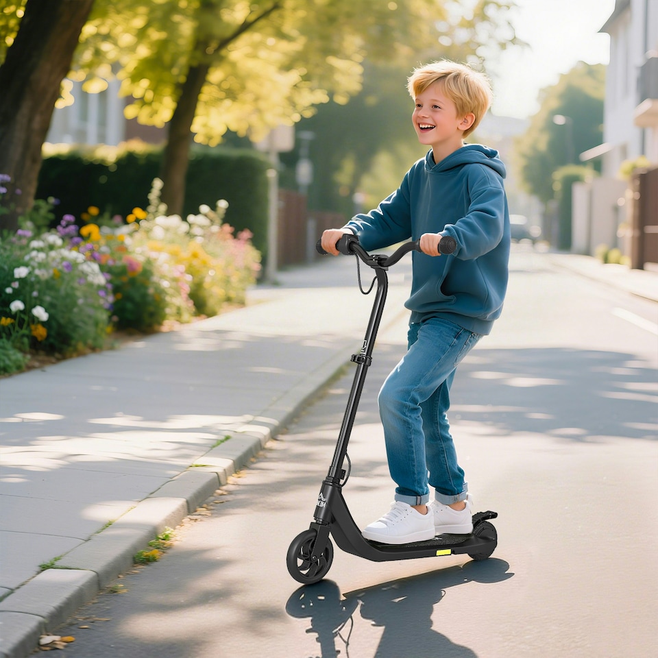 image 1 of HOMCOM 120W Electric Scooter w/ Rear Brake - Black