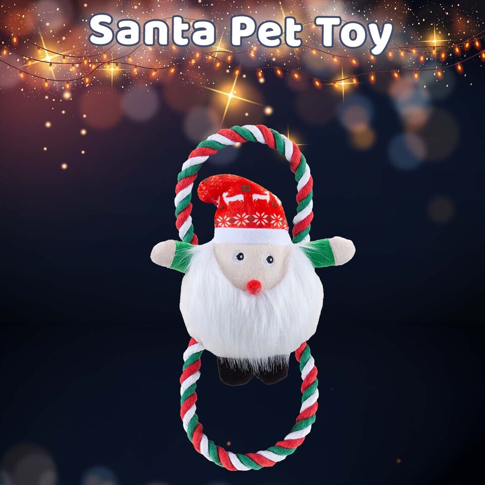 image 1 of PMS Christmas Santa Pet Toy 46.5cm x 20cm - Red, 1 Pack