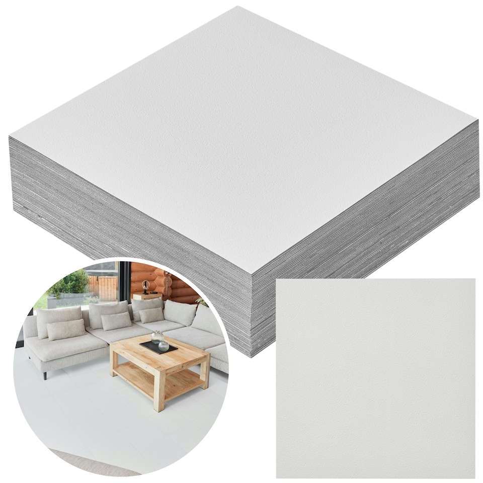 image 1 of NOVECRAFTO Vinyl Floor Tile – Self Adhesive 12x12 in – White Checkerboard – Peel & Stick for Kitchen, Bathroom & Living Room – Waterproof & Easy DIY White | 2.79 sqm