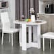 image 2 of HOMCOM Folding Dining Table Foldable Drop Leaf Dinner Table for Kitchen White