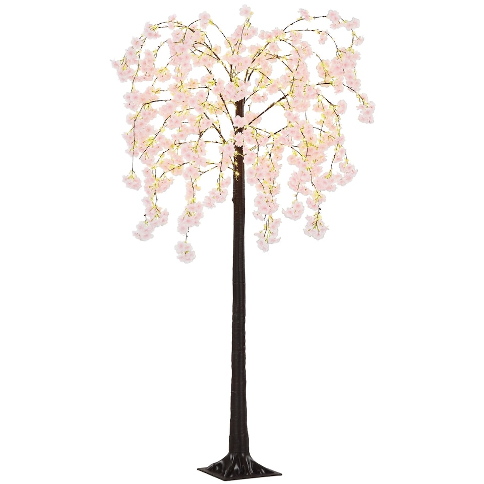 image 1 of HOMCOM 180cm Cherry Blossom Tree Light with 350 LED Lights Fake Sakura Tree