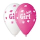 image 1 of Baby Girl Latex Balloons 33cm / 13 in - Pack of 6