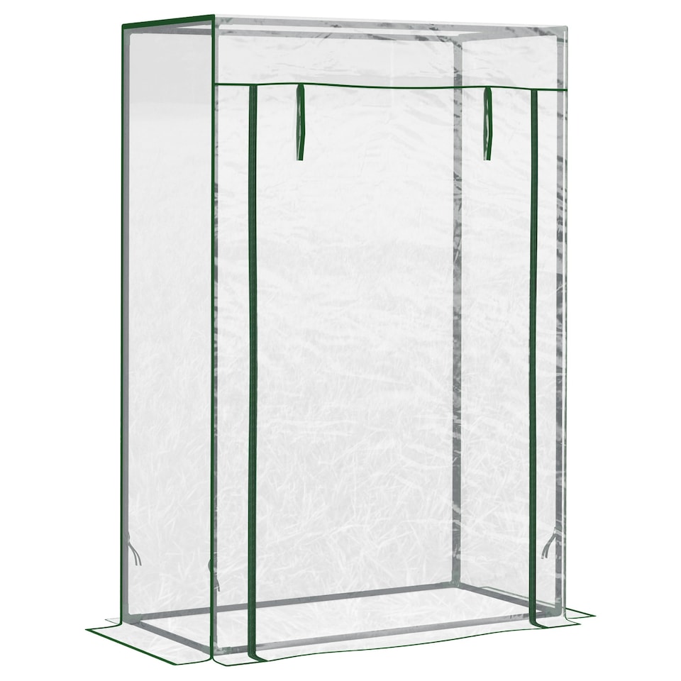 image 1 of Outsunny 100 x 50 x 150cm Greenhouse w/ Zipper Roll-up Door Outdoor