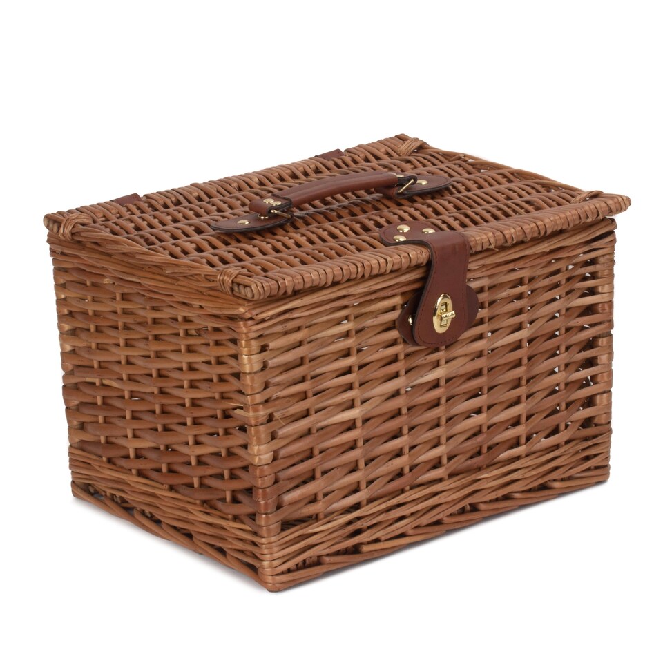 image 1 of Light Steamed 35cm Wicker Chest Hamper | Brown | Brown | One Size