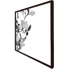 Black & white flower illustration (Picture Frame) Brown | XS