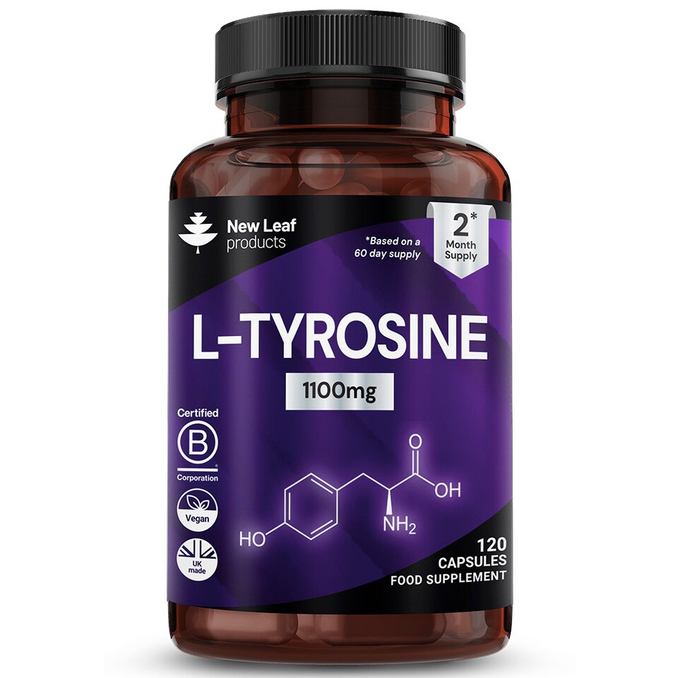 image 1 of New Leaf L-Tyrosine Capusles - 1100mg P/S - 120 Vegan Amino Acid Supplemenys
