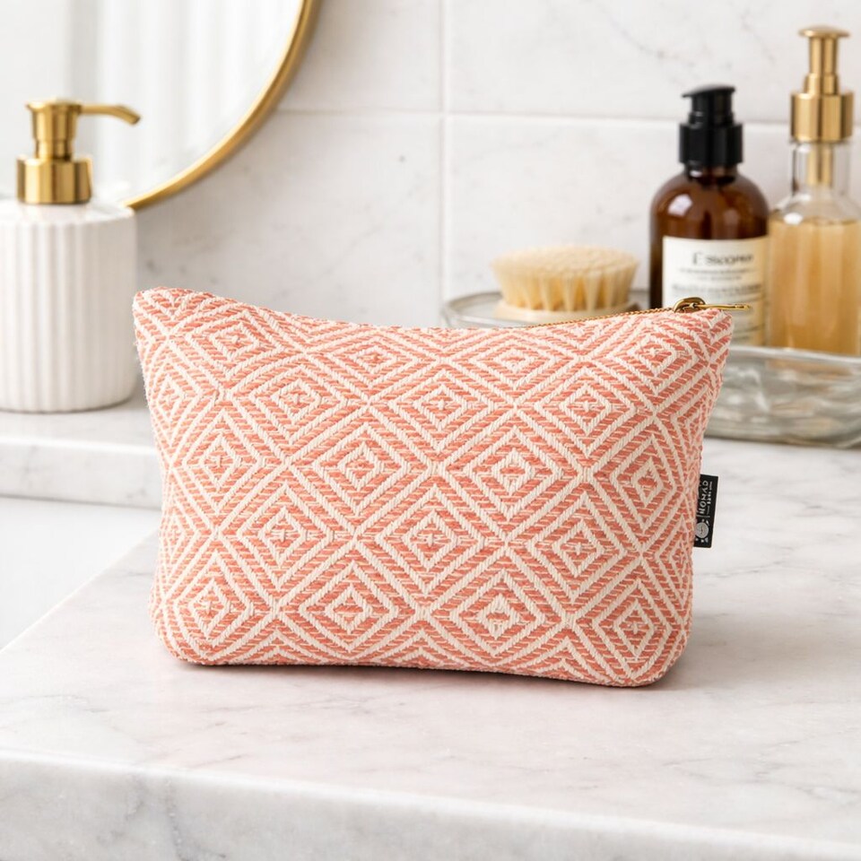 image 1 of Serenityy Nomad Sari Toiletry Bag - Coral Maze