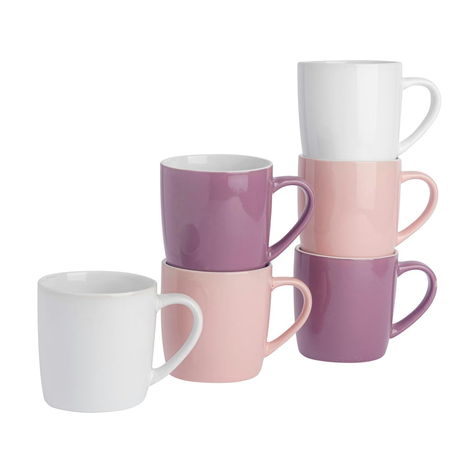 image 1 of Argon Tableware Coloured Coffee Mugs - 350ml - Gradient - Pack of 6 Multi