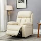 image 7 of Chester Single Motor Rise Recliner Bonded Leather Heat & Massage Chair (Cream)