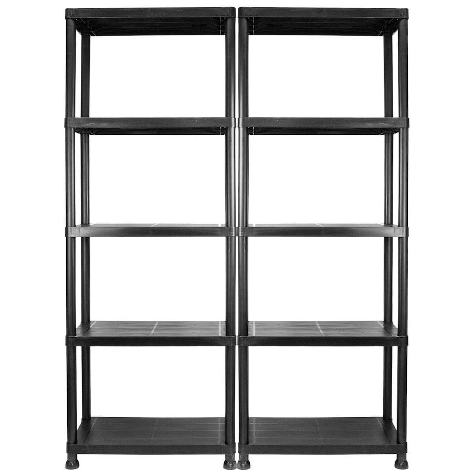 image 1 of TekBox Set of 2x 5 Tier Garage Storage Shelves