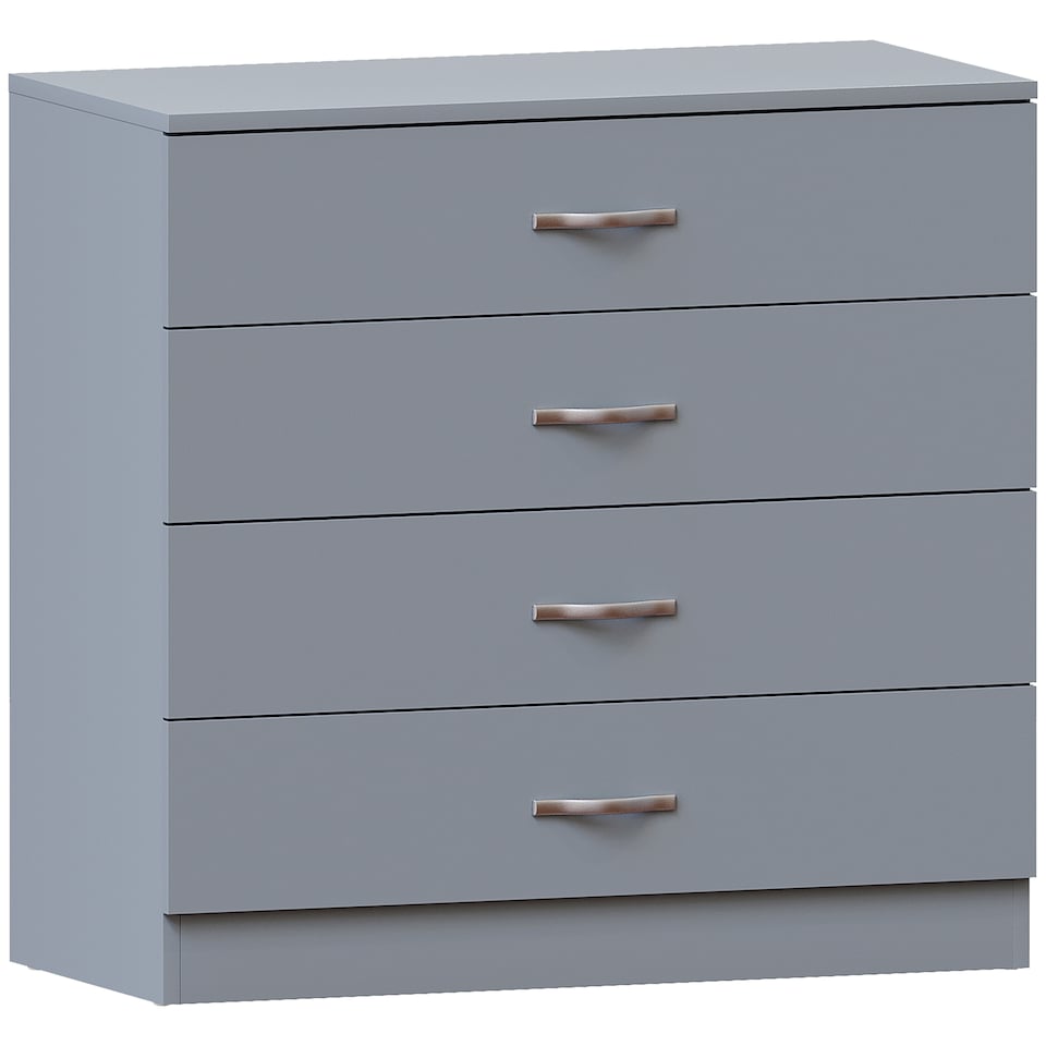 image 1 of Vida Designs Riano 4 Drawer Chest of Drawers Bedroom Storage, Grey