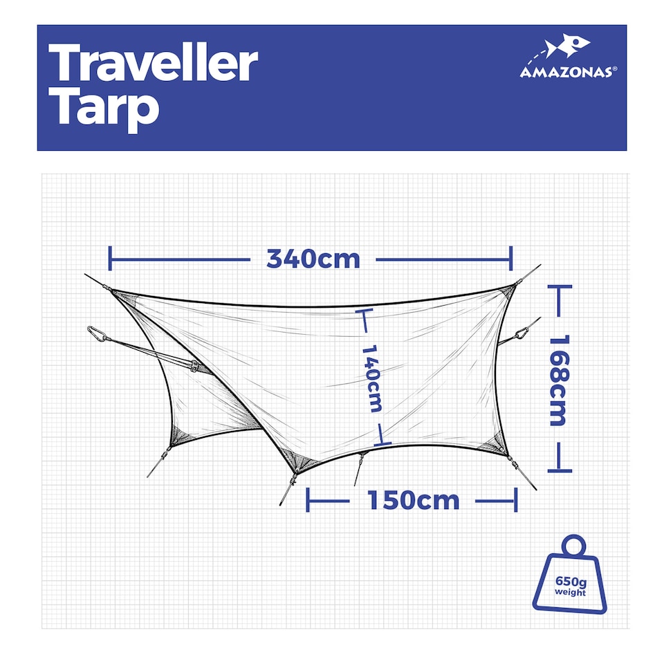 image 1 of Amazonas Camping Hammock Rain Tarp – Traveller